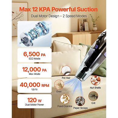 Cordless Handheld Vacuum Lightweight with HEPA Filter and Brushes