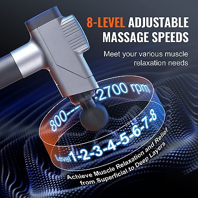 Professional Massage Gun with 8 Speed Settings & Multiple Attachments