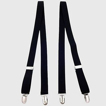 Men's Elastic Suspenders 47 in - Adjustable 4-Clips Formal & Casual Suspenders for Trousers
