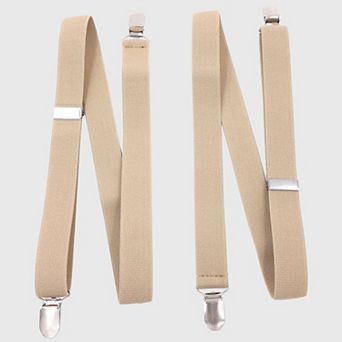 Men's Elastic Suspenders 47 in - Adjustable 4-Clips Formal & Casual Suspenders for Trousers