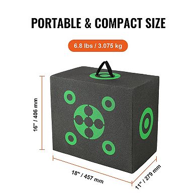 Archery Target 16"x18" Portable Foam Target with Carry Handle