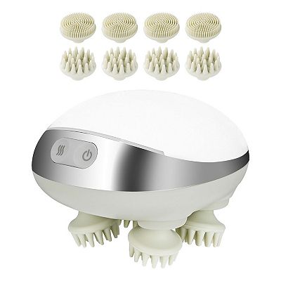 Heated Scalp Massager with 8 Interchangeable Massage Heads