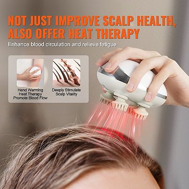 Heated Scalp Massager with 8 Interchangeable Massage Heads