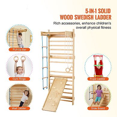 5-in-1 Wooden Swedish Ladder Indoor Gym