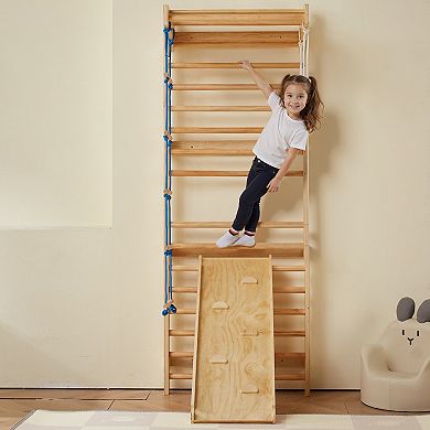 5-in-1 Wooden Swedish Ladder Indoor Gym