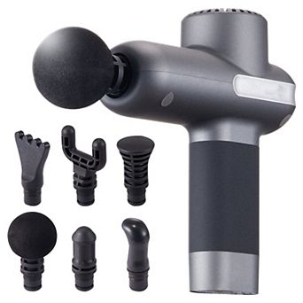 Mini Percussion Massage Gun with 5 Speeds & 6 Interchangeable Heads