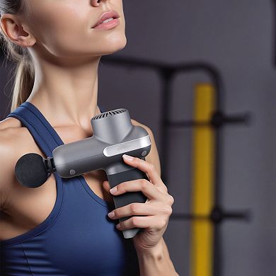 Mini Percussion Massage Gun with 5 Speeds & 6 Interchangeable Heads