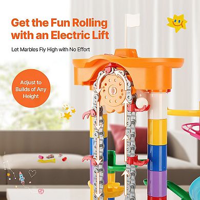 Marble Run Set 230pc with Motorized Elevator STEM Maze Building Kit