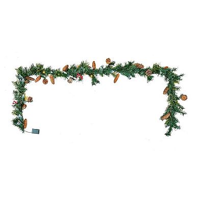 9ft Pre-Lit Artificial Christmas Garland with Pine Cones