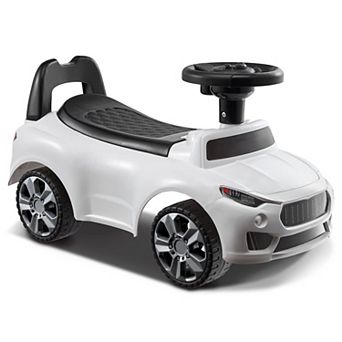 Toddler Ride-On Push Car Ages 13 Sit-to-Stand Racer with Music White