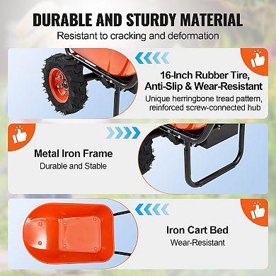 Heavy-Duty Electric Wheelbarrow with 7 Cu.Ft Capacity & Dual Wheels