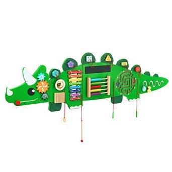 Dinosaur Activity Wall Panel Montessori Sensory Busy Board 11-Activity Set