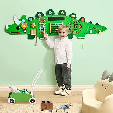 Dinosaur Activity Wall Panel Montessori Sensory Busy Board 11-Activity Set