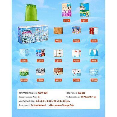 Magnetic Building Blocks 150pc Glacier Castle STEM Construction Set