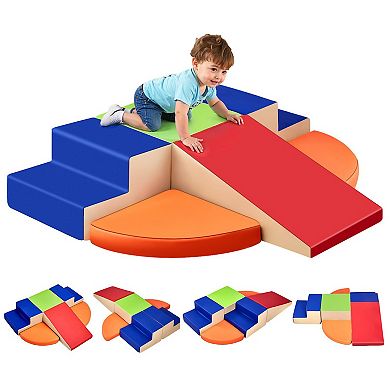 Foam Climbing Toys 6-Piece Indoor Playset for Toddlers Easy-Clean PU Blocks