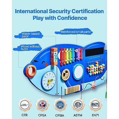 Orca Activity Wall Panel Montessori Sensory Busy Board 12-Activity Set