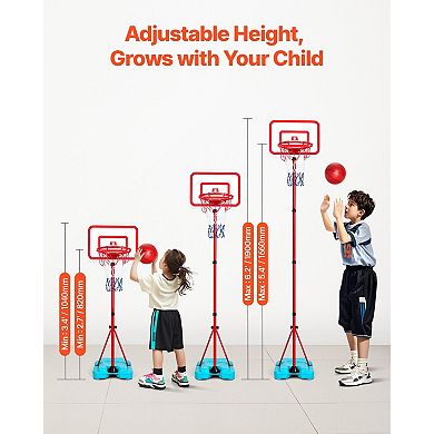 Kids Basketball Hoop Height Adjustable Portable Indoor Outdoor Set