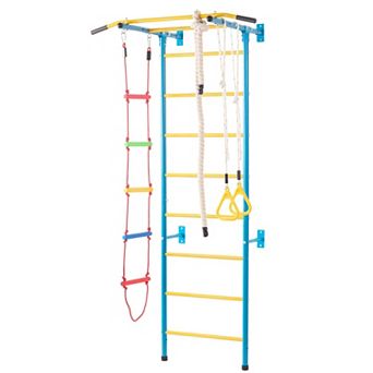 Indoor Jungle Gym for Toddlers 5-in-1 Climbing Playset with Ladder and Rings