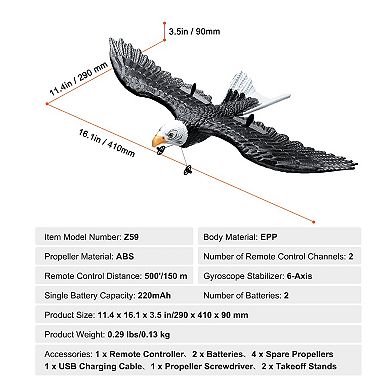Eagle-Style RC Airplane with Gyro Stabilizer