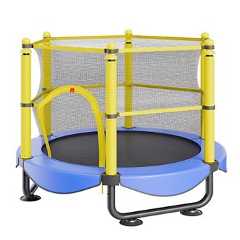 5FT Kids Trampoline with Safety Net and Basketball Hoop