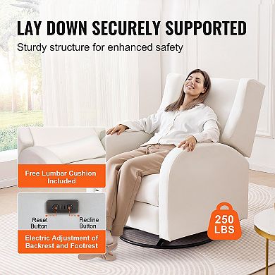 Electronic Power Swivel Glider Recliner with USB Charging Port