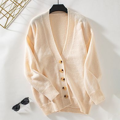 Women's Button Down Cardigan Sweaters Fall Long Sleeve Open Front Soft Cardigan