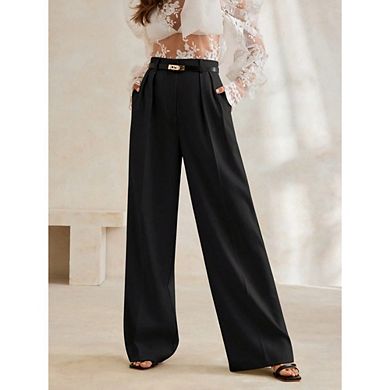 Women Wide Leg Dress Pants High Waisted Straight Leg Business Slacks Work Pants Casual Work Trousers