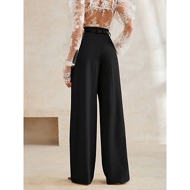 Women Wide Leg Dress Pants High Waisted Straight Leg Business Slacks Work Pants Casual Work Trousers