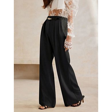 Women Wide Leg Dress Pants High Waisted Straight Leg Business Slacks Work Pants Casual Work Trousers