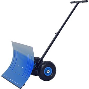 29 in Snow Shovel with Wheels Snow Clean Tool Adjustable Height 5 Angle Blade