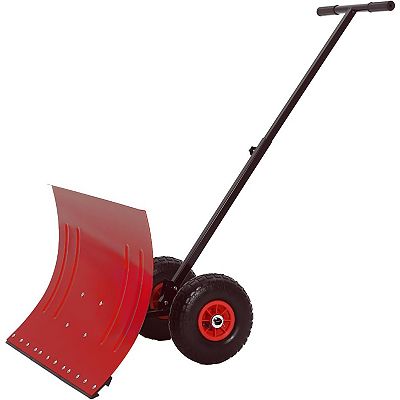 29in Snow Shovel with Wheels Snow Clean Tool Adjustable Height 5 Angle Blade