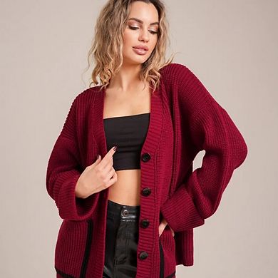 Women Knit Cardigan Sweaters Casual Button Down Jackets Cardigans Color Block Tops