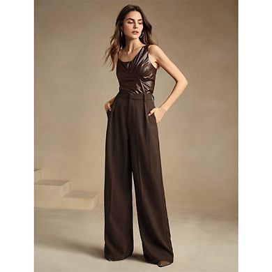Wide Leg Pants for Women High Waisted Work Office Business Casual Dressy Pants Flowy Trousers
