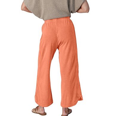 Women's Loose Drawstring High Waisted Sweat Pants With Pockets Lightweight Wide Leg Sweatpants