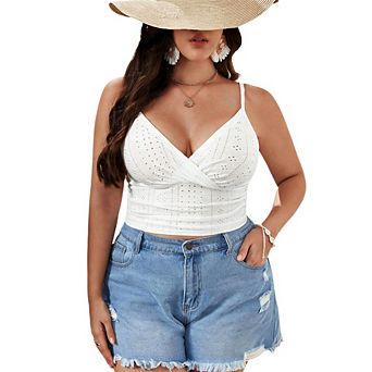 Women Oversize Summer Cami Top Spaghetti Strap Vintage Tank Top V Neck Sleeveless for Beach Vacation