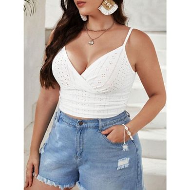 Women Oversize Summer Cami Top Spaghetti Strap Vintage Tank Top V Neck Sleeveless for Beach Vacation