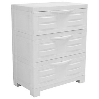 Sunnydaze Heavy-Duty Plastic 3-Drawer Storage Cabinet - 29.5"