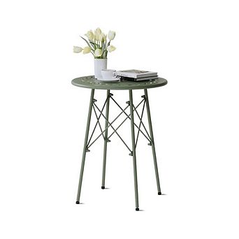 Round Weatherproof Metal Outdoor Side Table