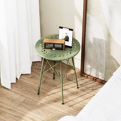 Round Weatherproof Metal Outdoor Side Table
