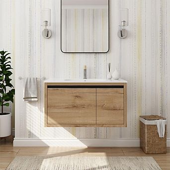 Bathroom Vanity with Sink Floating Soft Close Door
