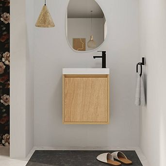Bathroom Vanity with Sink Floating Small Soft Close Door
