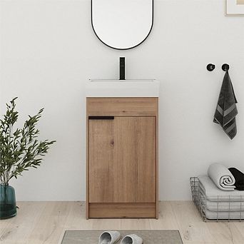 Bathroom Vanity with Sink 16/18" Freestanding Soft Close Door