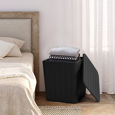 Black Resin Side Table With Storage