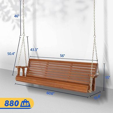 Upgraded Wooden Porch Swing Seat