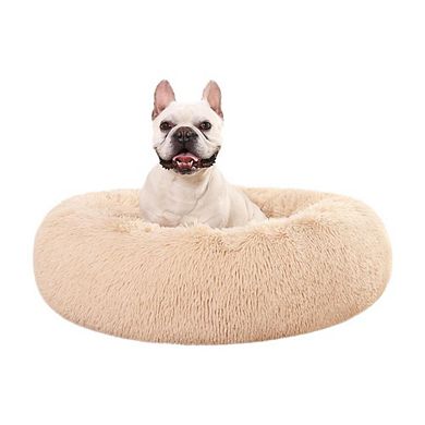 Donut Bolster Faux Fur Dog Bed