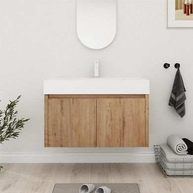 Bathroom Vanity with Sink 24/30/36" Floating Soft Close Door
