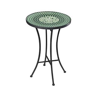 Round Outdoor Mosaic Folding Side Table