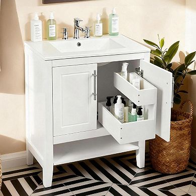 30 Inch Bathroom Cabinet Bathroom Vanity with Sink Combo Modern Minimalist Cabinet