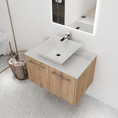 Bathroom Vanity with Sink 24/30" Floating Soft Close Door