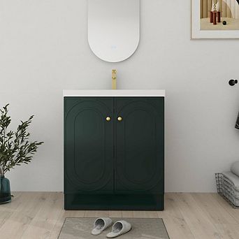 Bathroom Vanity with Sink 24/30/36" Freestanding Soft Close Door, Adjustable Shelf